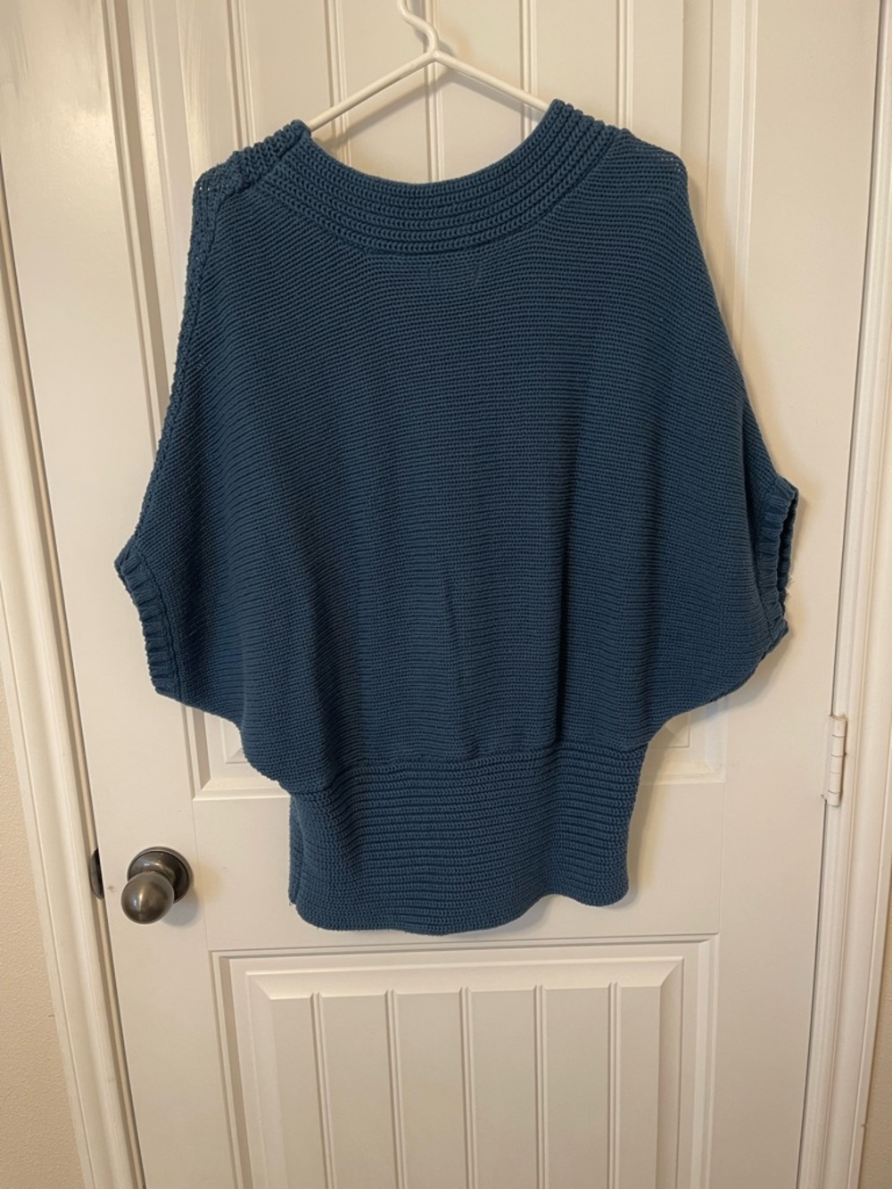 Elle Women’s Large Jade Blue Cable Knit Scoop Neck Sweater Dolman Sleeves - Picture 2 of 9